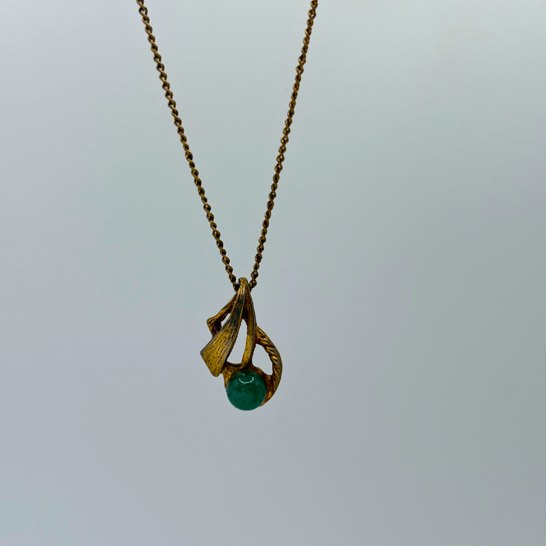 H.G.P. Teardrop Jade Pendant Necklace
