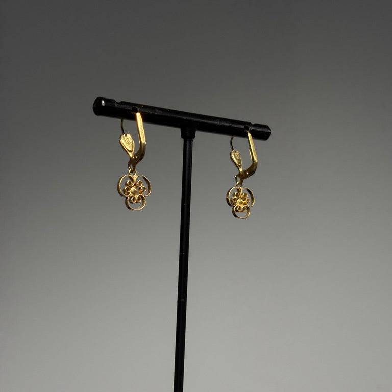 Floral Edwardian Amethyst Drop Earrings