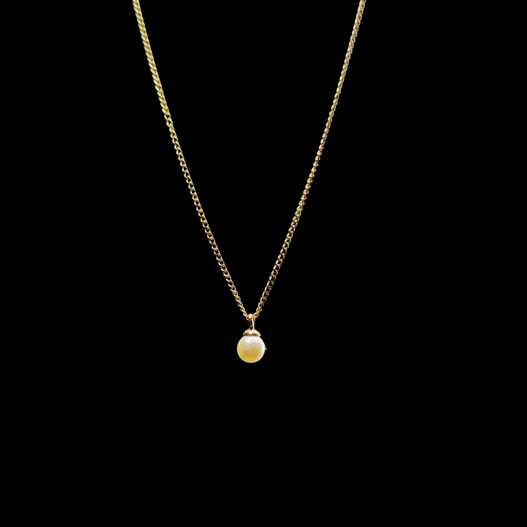 Rolled Gold Cultured Pearl Necklace