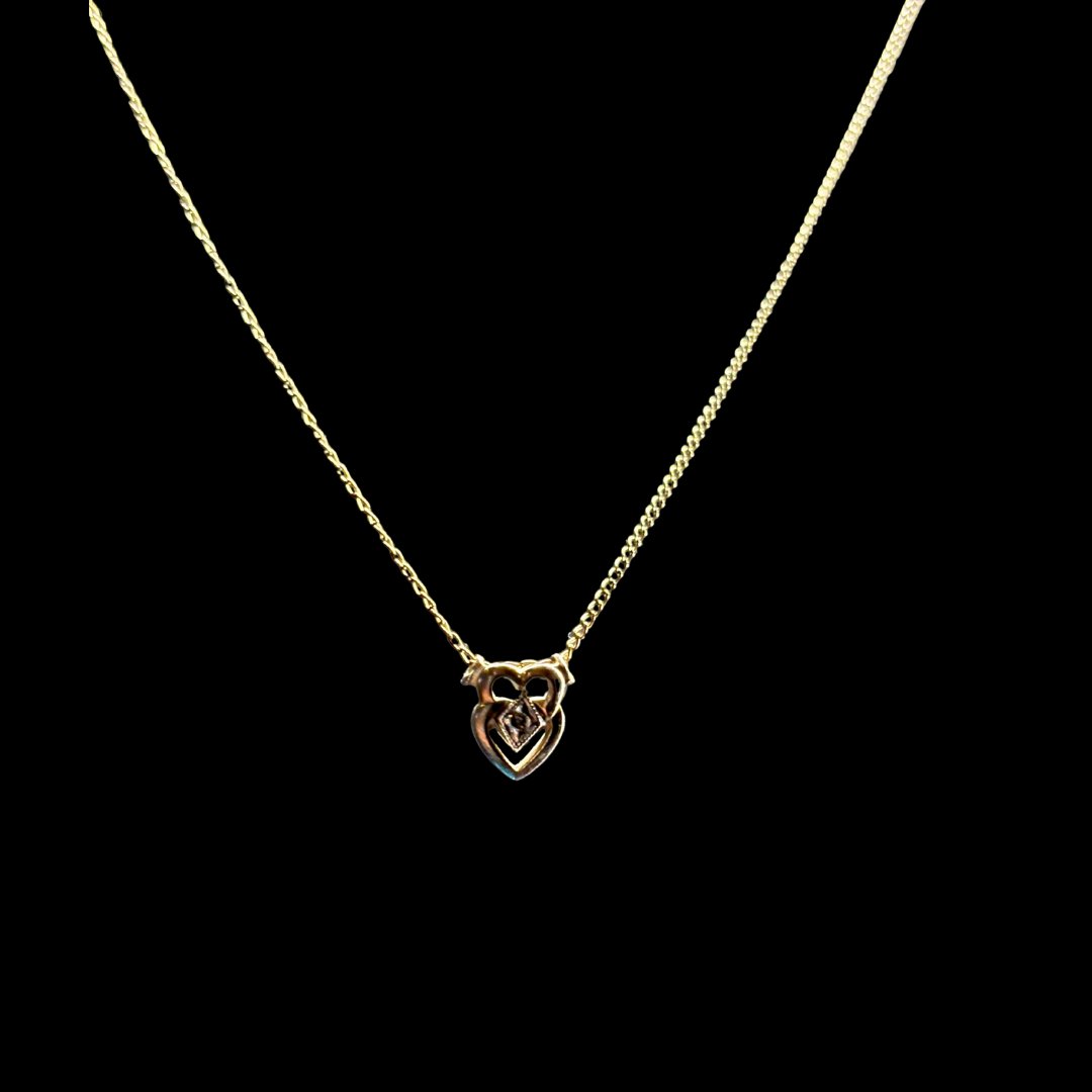 Gold Filled Diamond Claddagh Necklace