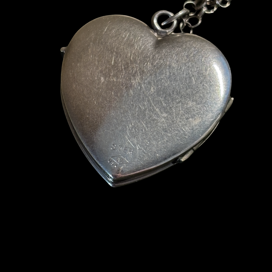4 Picture Sterling Heart locket