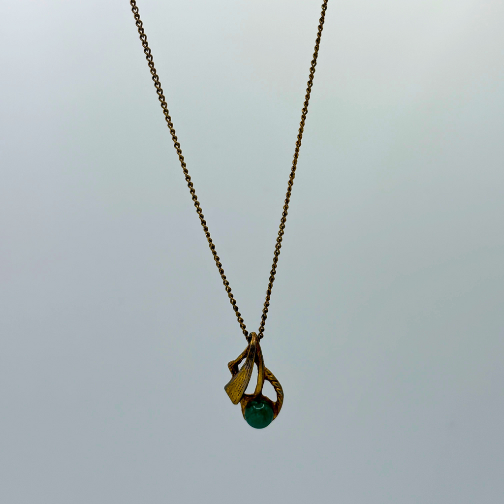 H.G.P. Teardrop Jade Pendant Necklace