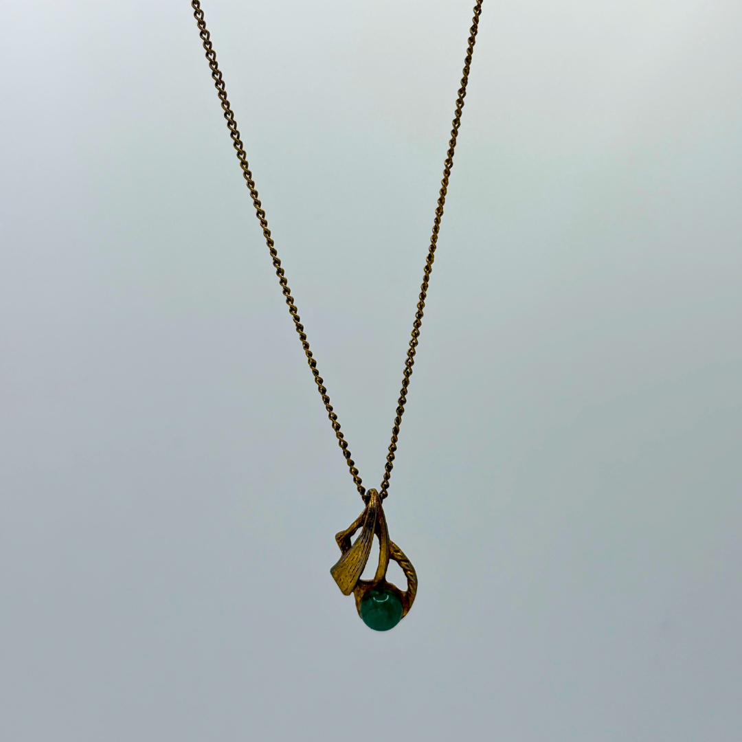 H.G.P. Teardrop Jade Pendant Necklace