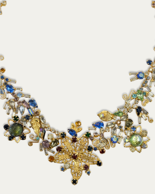 1950s Multicoloured Rhinestone Statement Necklace