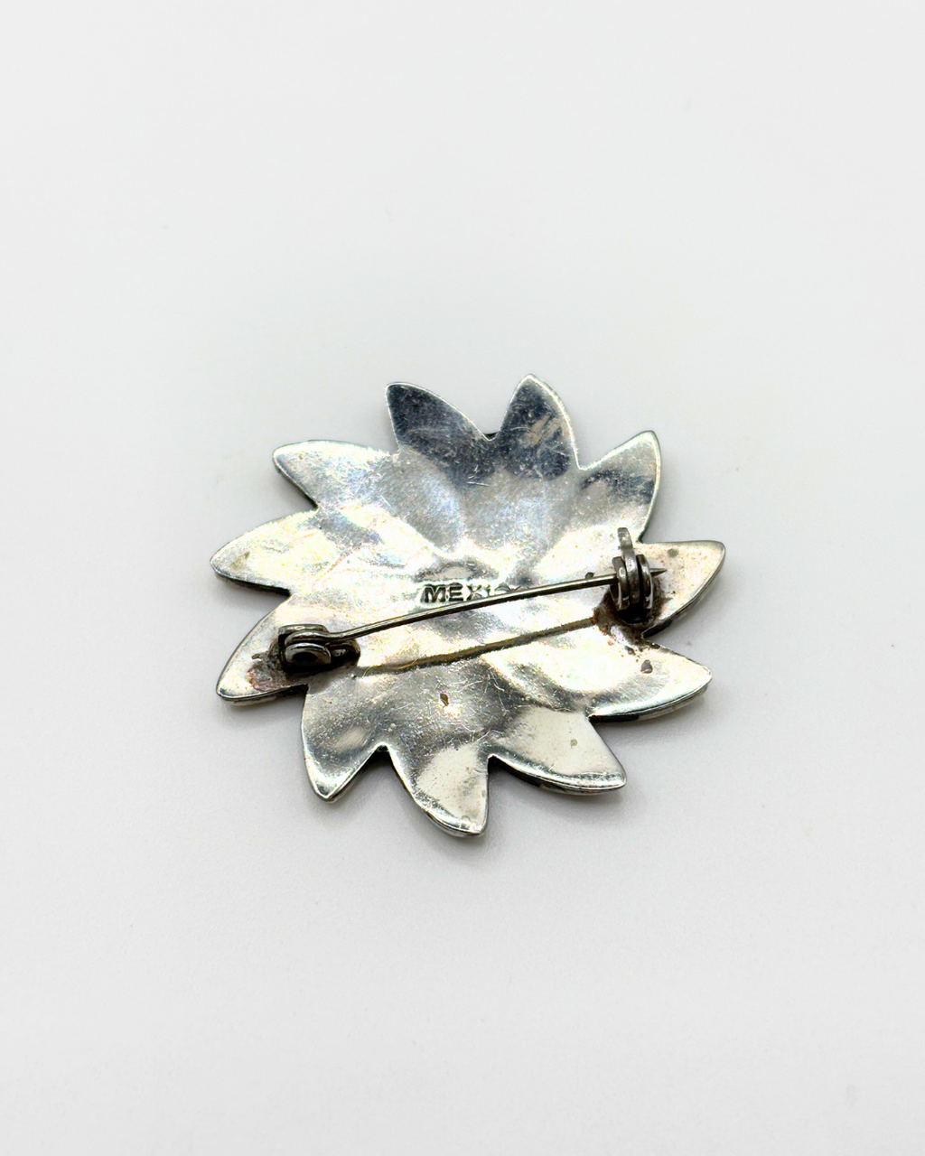 Broche en argent Onyx et Ormeau du Mexique