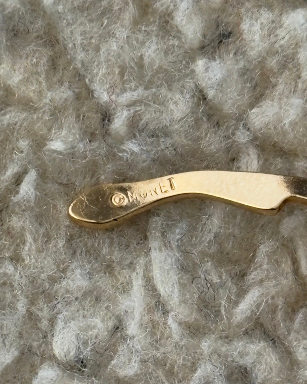 Gold Plated Monet Rose Brooch