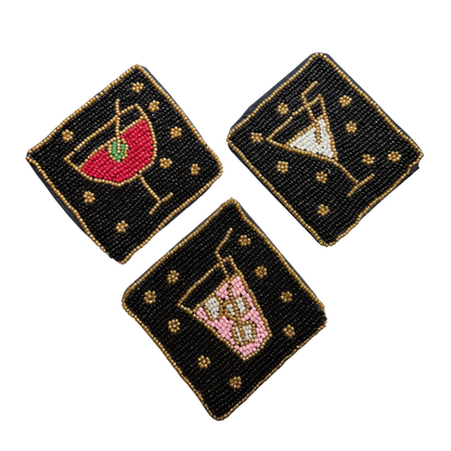 Vintage Beaded Cocktail Coasters