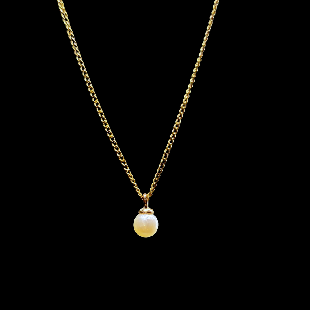 Collier en or laminé et perles de culture