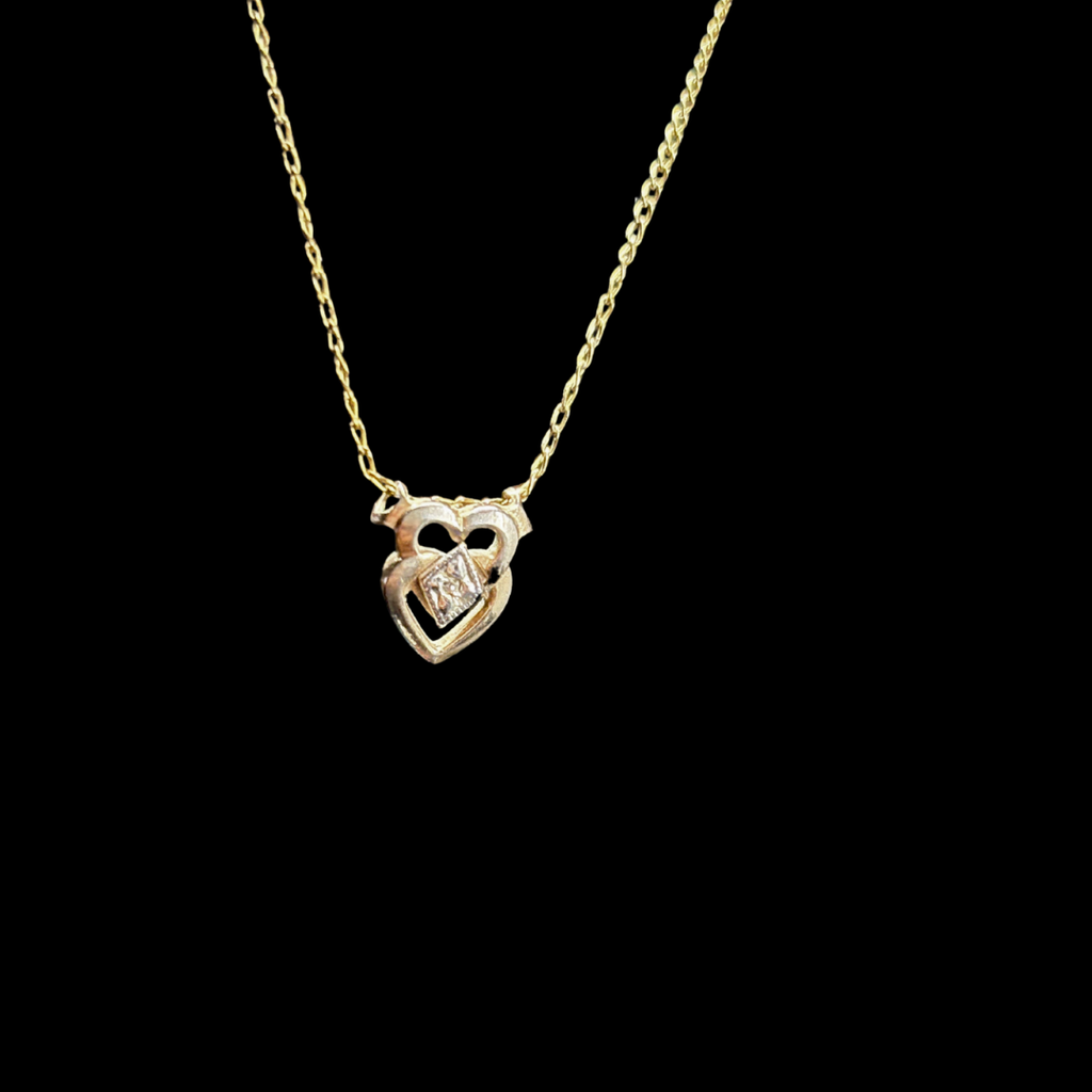 Gold Filled Diamond Claddagh Necklace