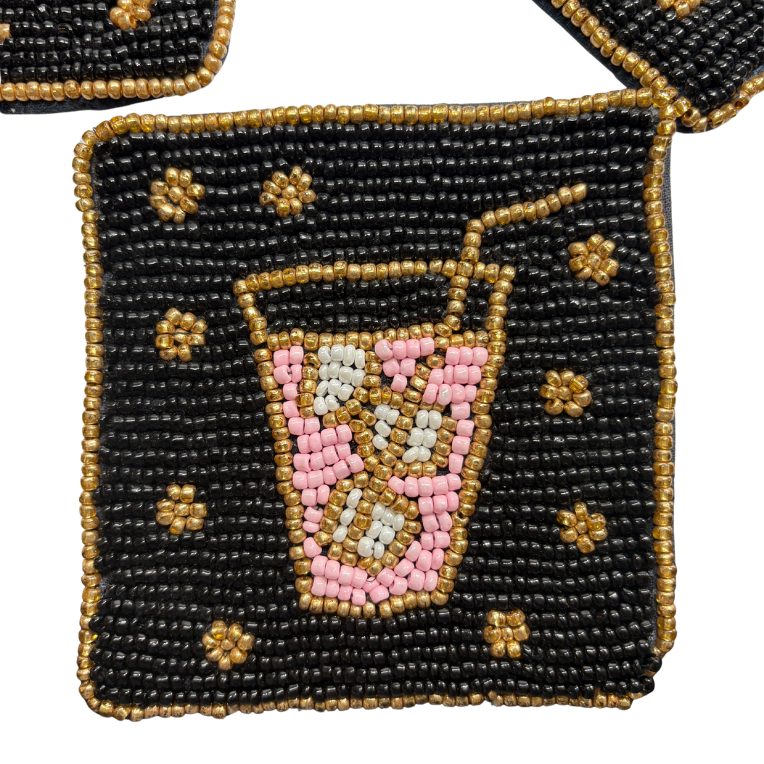 Vintage Beaded Cocktail Coasters