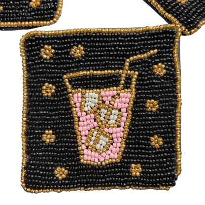 Vintage Beaded Cocktail Coasters