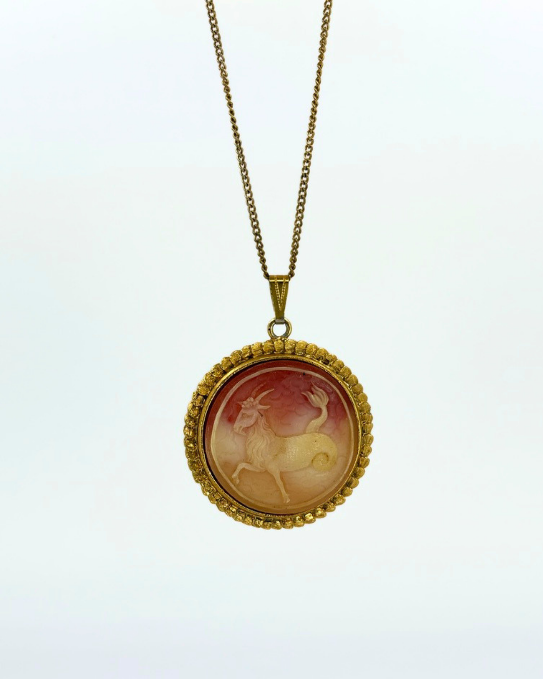 1960s Capricorn Cameo Necklace