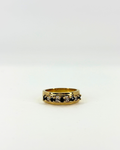 Gold Vermeil White and Blue Sapphire Half Eternity Ring