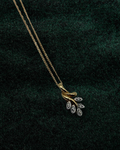 10kt Yellow Gold Diamond Leaf Pendant