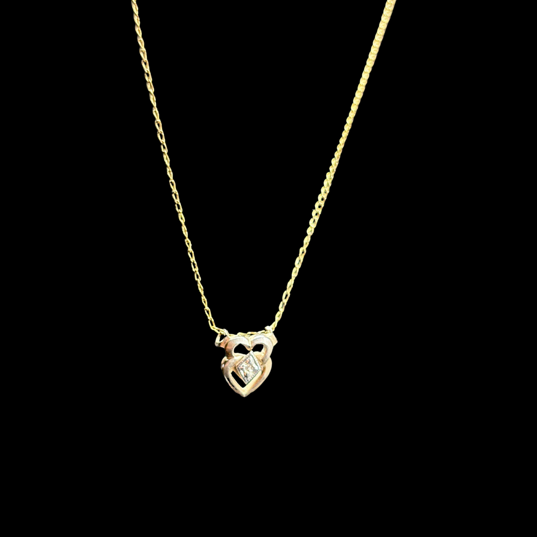 Gold Filled Diamond Claddagh Necklace