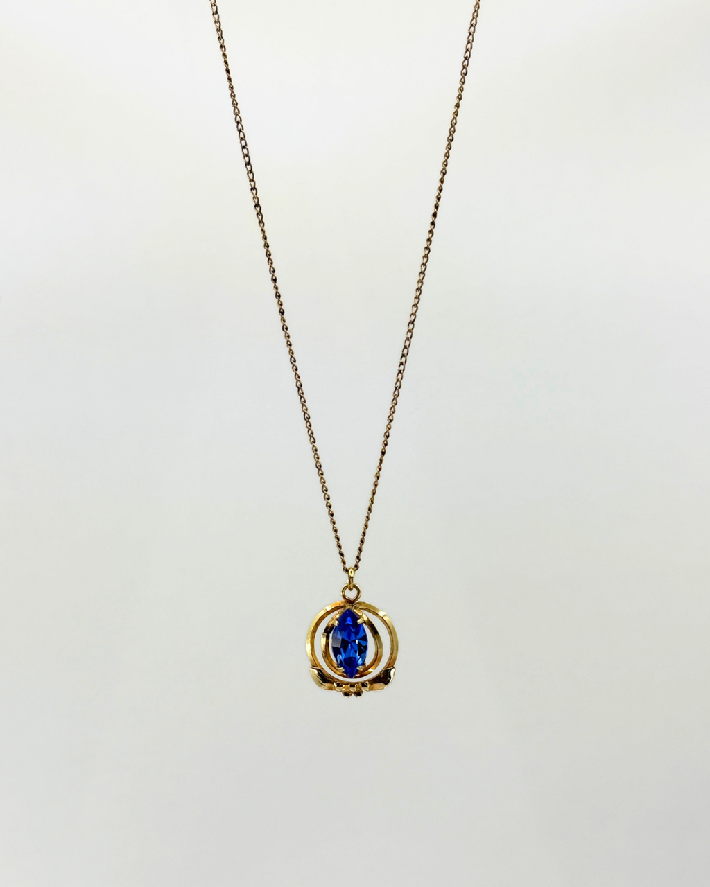 Rainbow Gold Filled over Sterling Silver Sapphire Necklace & Earring Set