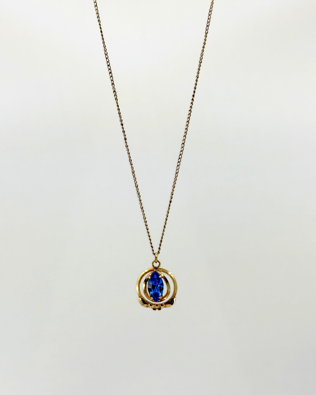 Rainbow Gold Filled over Sterling Silver Sapphire Necklace & Earring Set