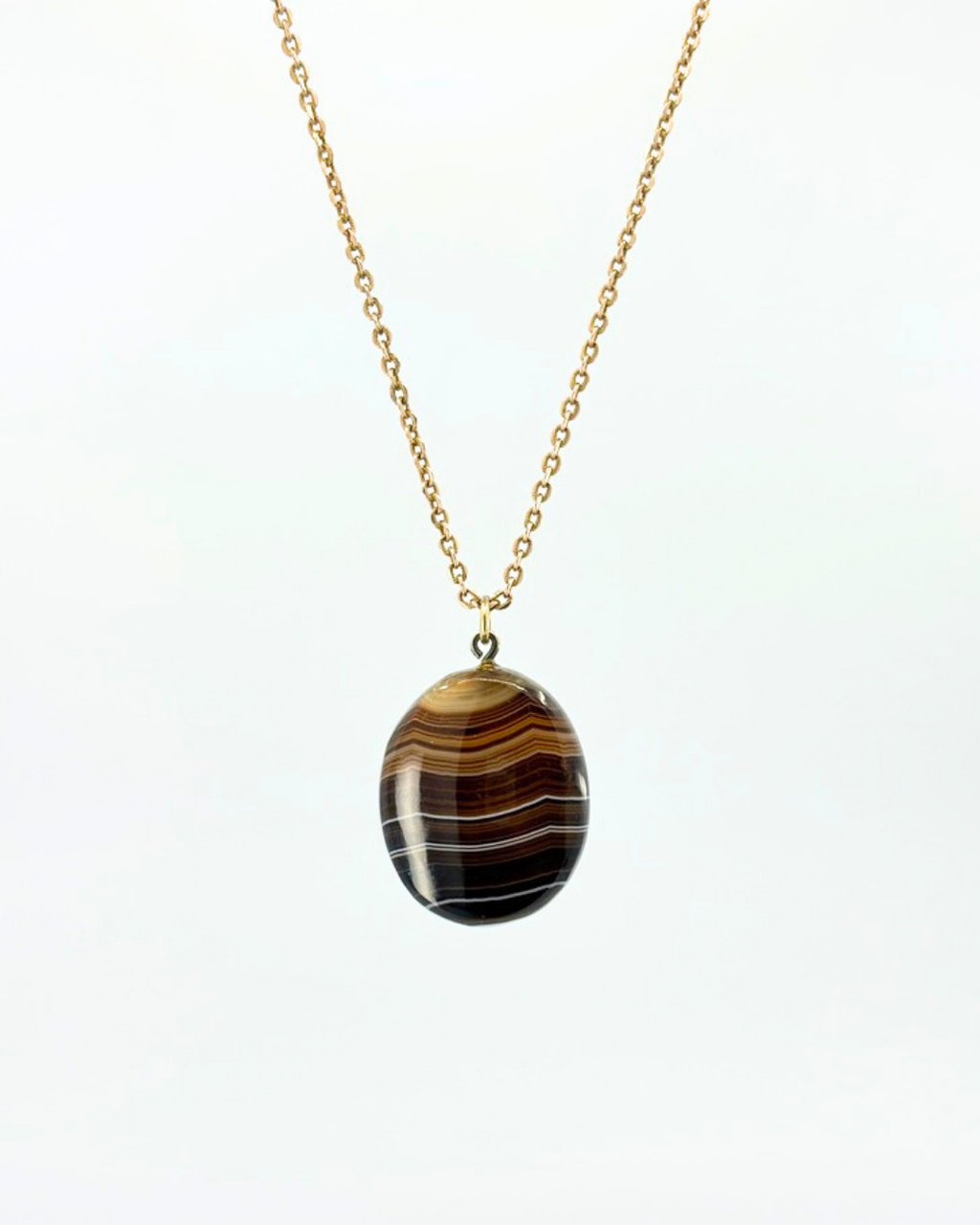 Vintage Gold Filled Agate Necklace
