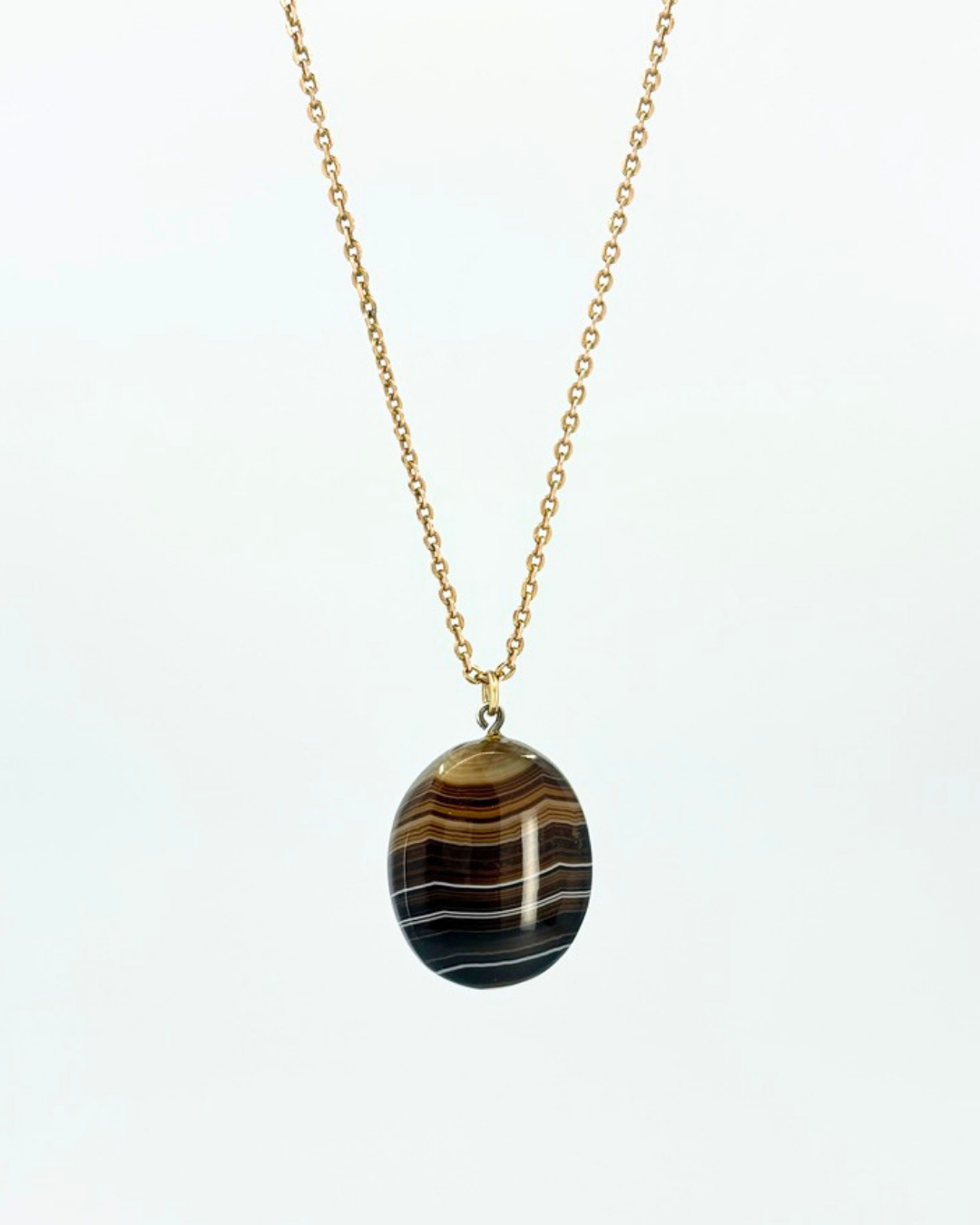 Vintage Gold Filled Agate Necklace