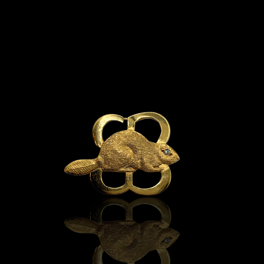 Gold Filled Birks Brownie Pin