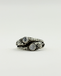 Sterling Double Headed Serpent with Cubic Zirconia Stones