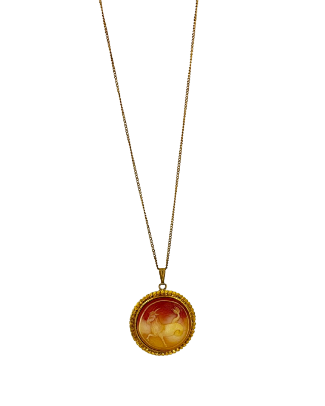 1960s Capricorn Cameo Necklace