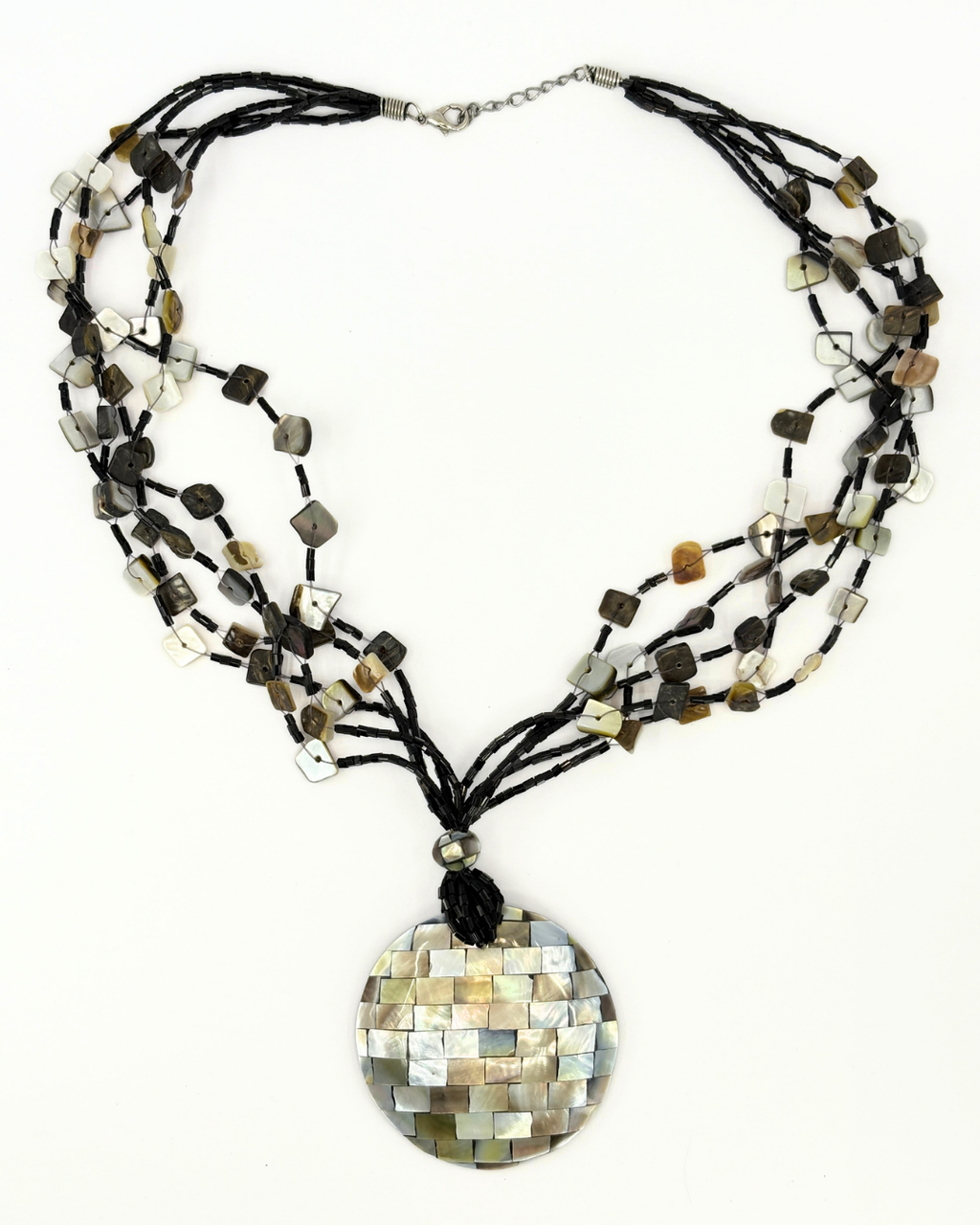 Inlaid Abalone Statement Necklace