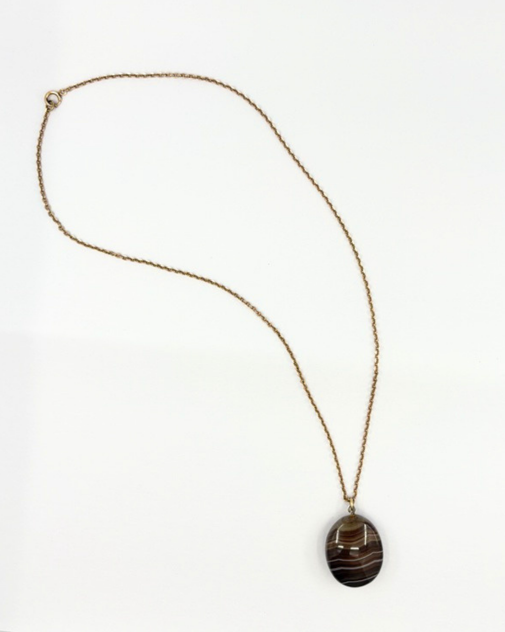Vintage Gold Filled Agate Necklace