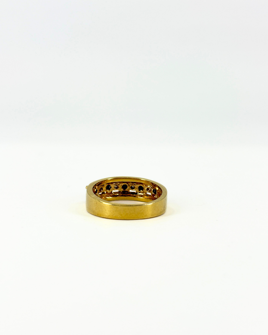 Gold Vermeil White and Blue Sapphire Half Eternity Ring