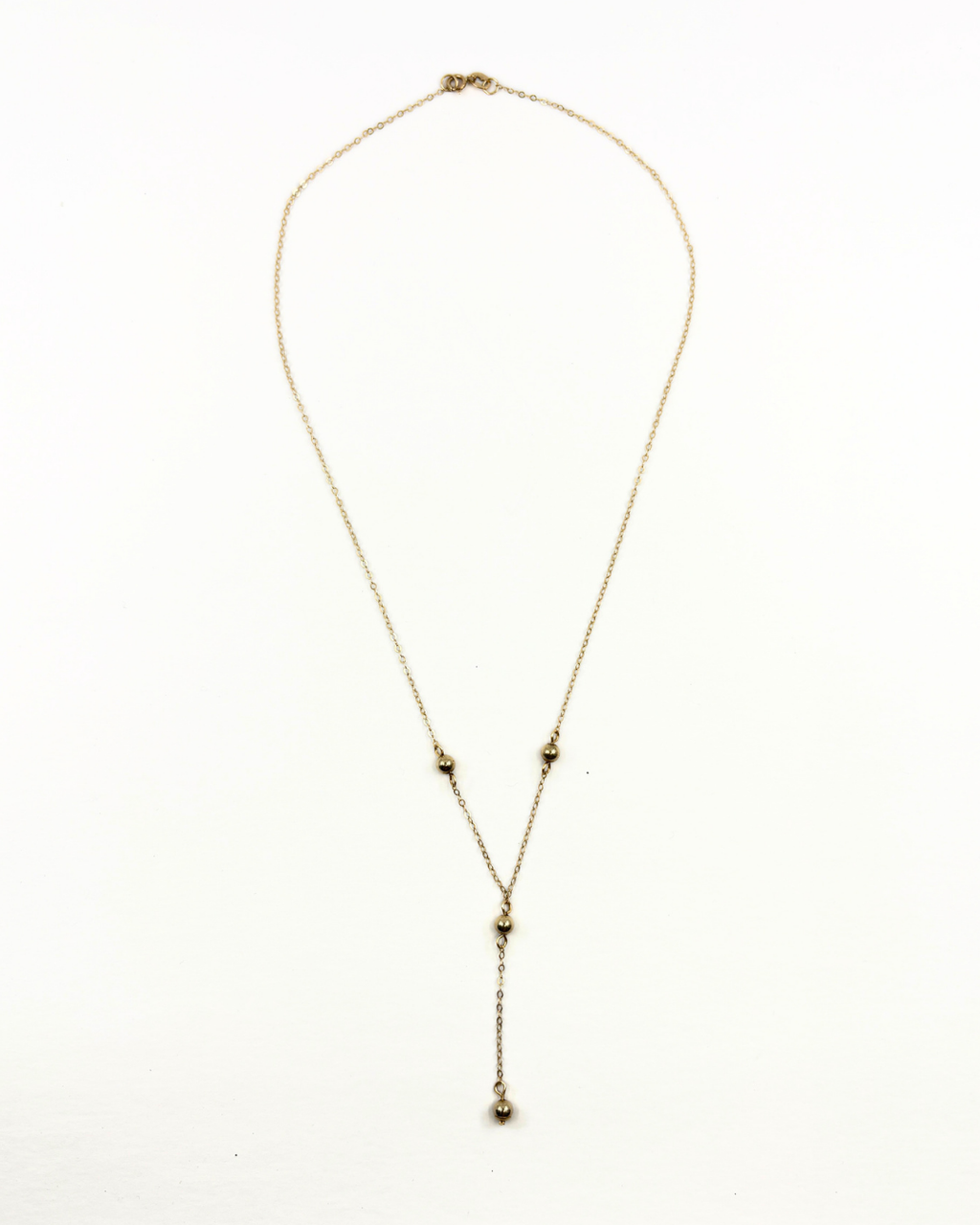 10KT Station Y-Drop Necklace