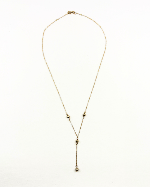 10KT Station Y-Drop Necklace