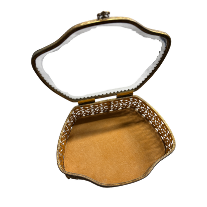1960s Gold Tone Filigree Jewelry Box