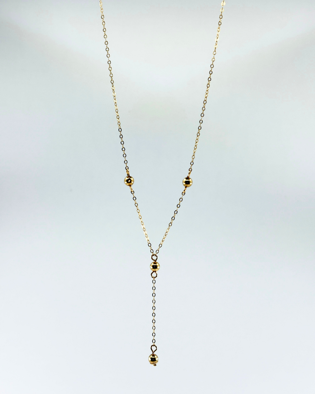 10KT Station Y-Drop Necklace