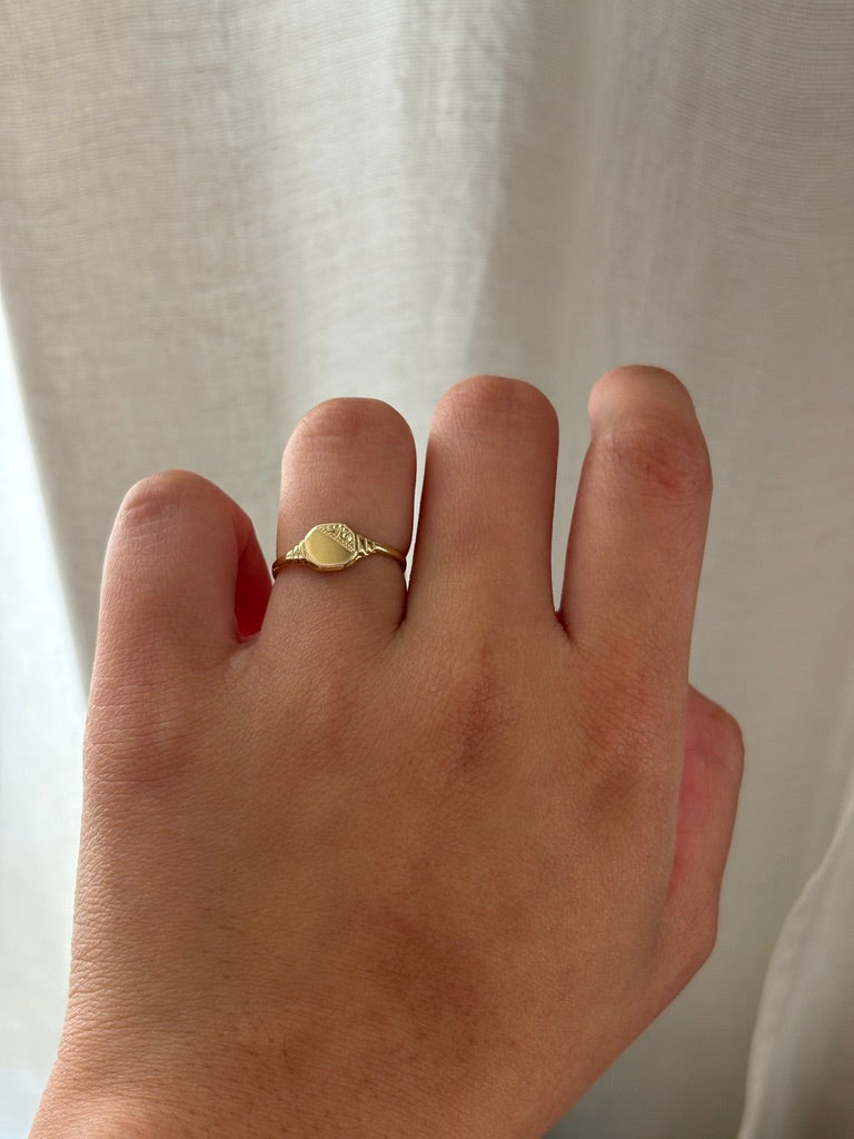 Bague chevalière en or sur argent sterling