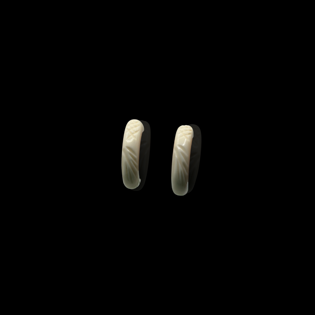 Lucite Ivory Open Back Hoops