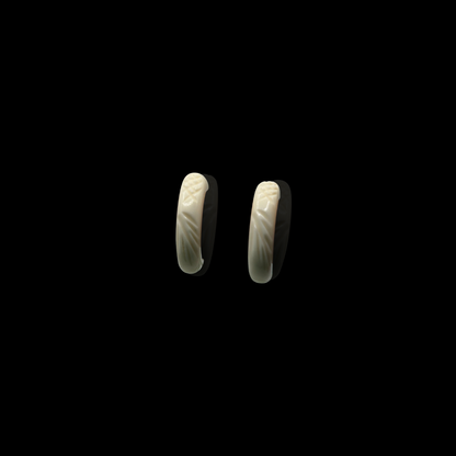 Lucite Ivory Open Back Hoops