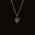 Sterling & Gold Filled Twisted Heart Necklace with Faux Pearl