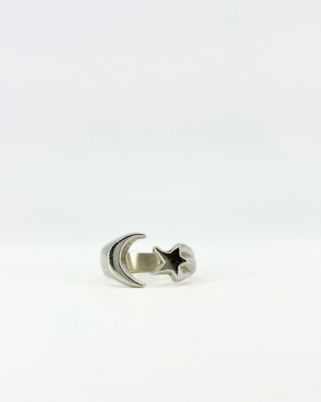 Sterling Silver Celestial "Star and Moon" Ring