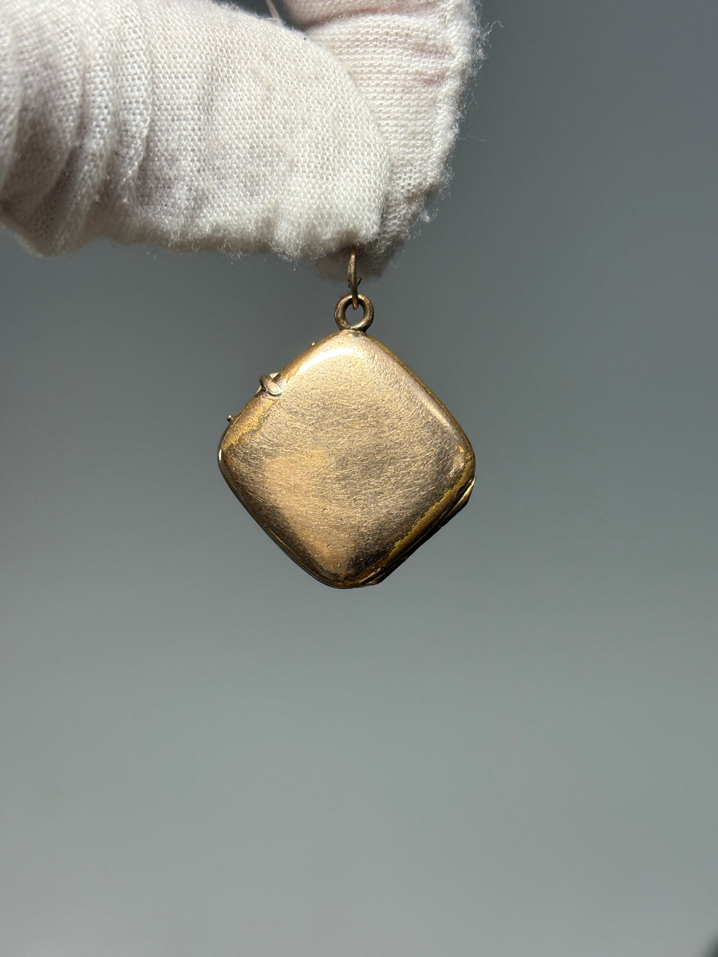Médaillon photo diamant pâte plaqué or de l'époque édouardienne