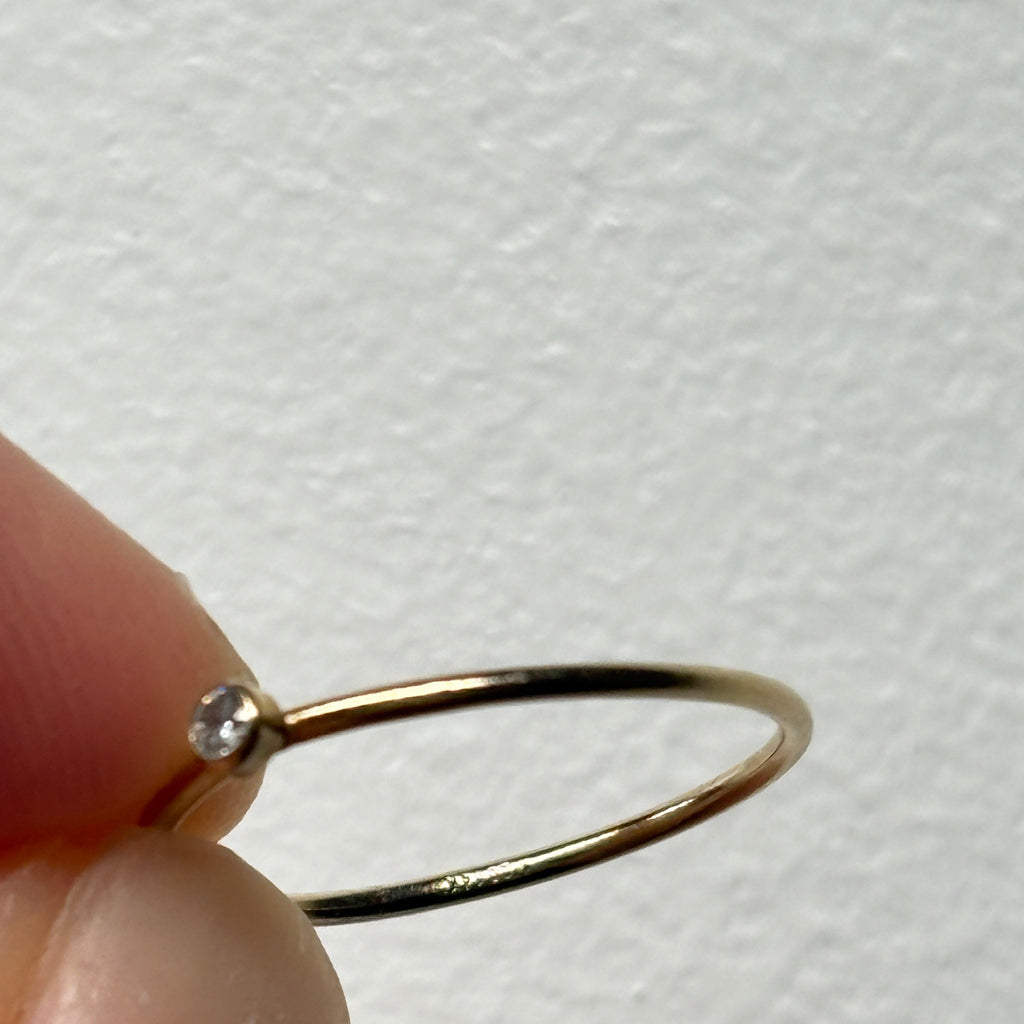 Dainty Solitaire Gold Filled Ring