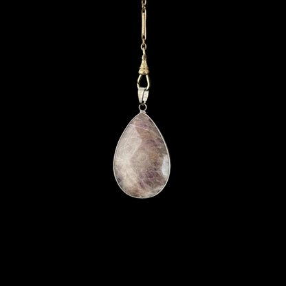 Silver Tone Smokey Amethyst Pendant