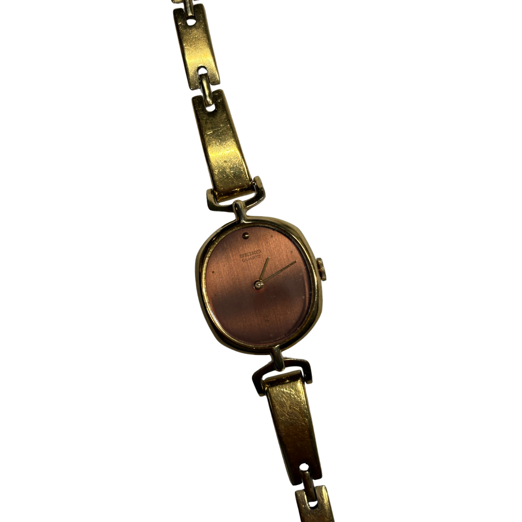 Montre Seiko Cocktail Seiko plaquée or avec cadran marron, rare