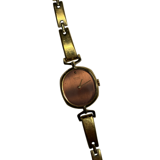 Rare Gold Plated Seiko Brown Dial Seiko Cocktail Watch