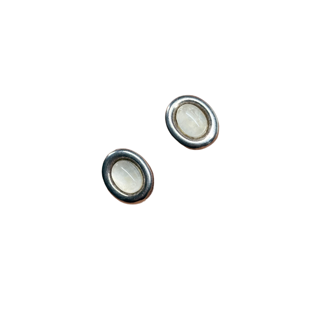 925 Rainbow Moonstone Stud Earrings