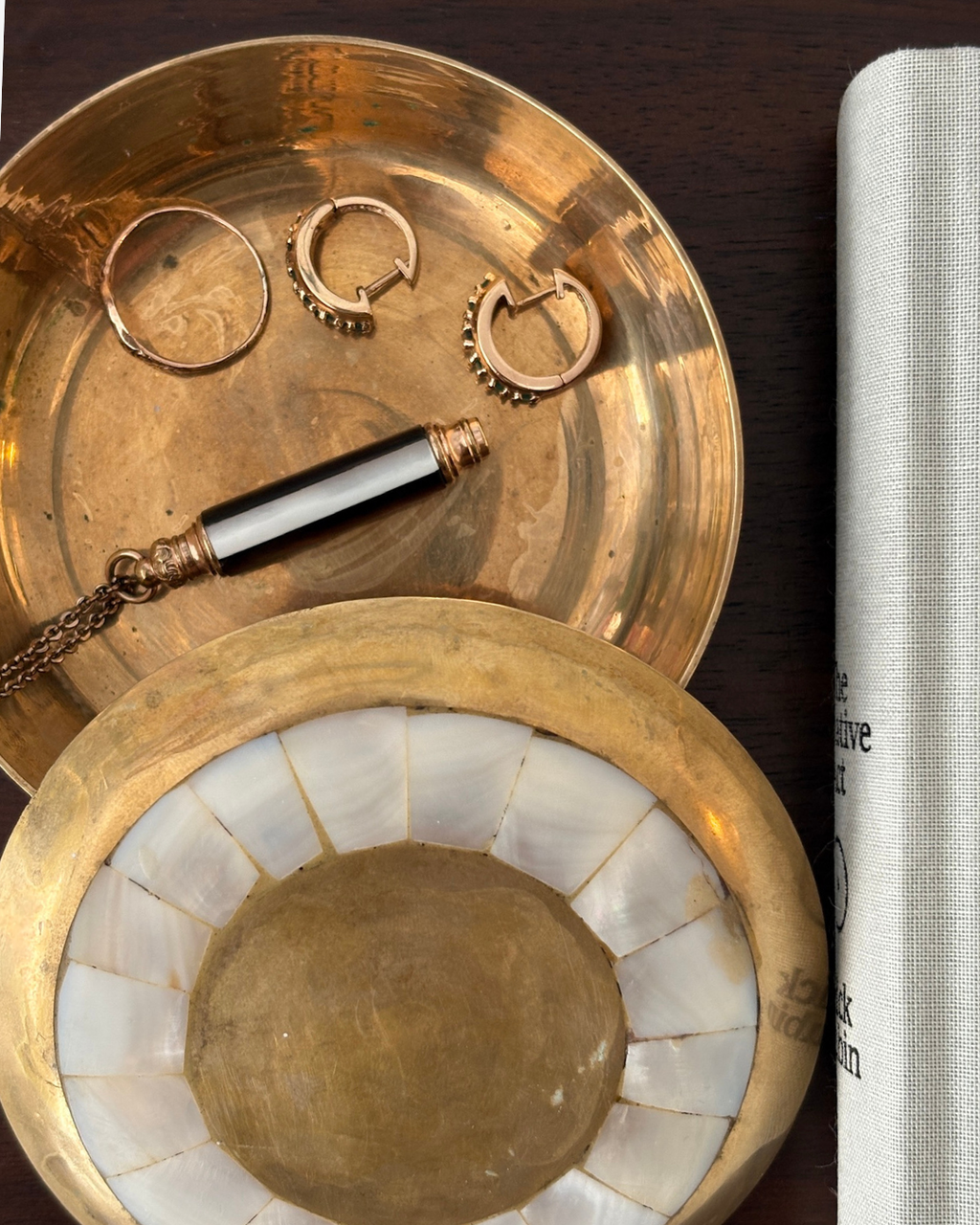 Inlaid Mother of Pearl Brass Dish