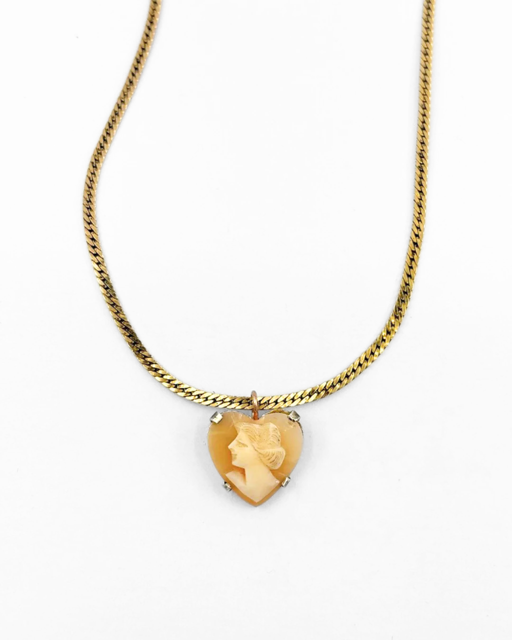 Reworked Sterling Silver Cameo Heart Pendant