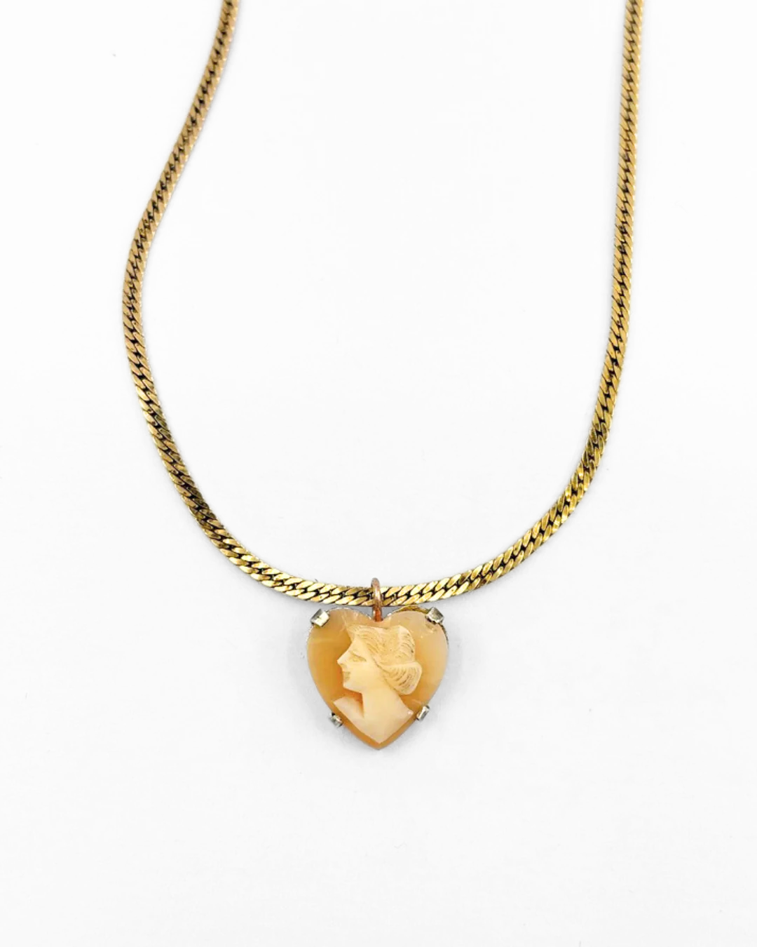 Reworked Sterling Silver Cameo Heart Pendant