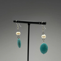 Boucles d'oreilles Turquoises et Perles d'eau douce