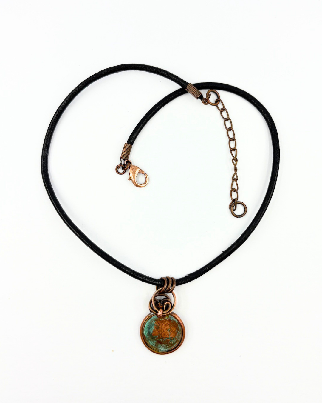 Handmade Vintage Leather & 2012 Penny Pendant
