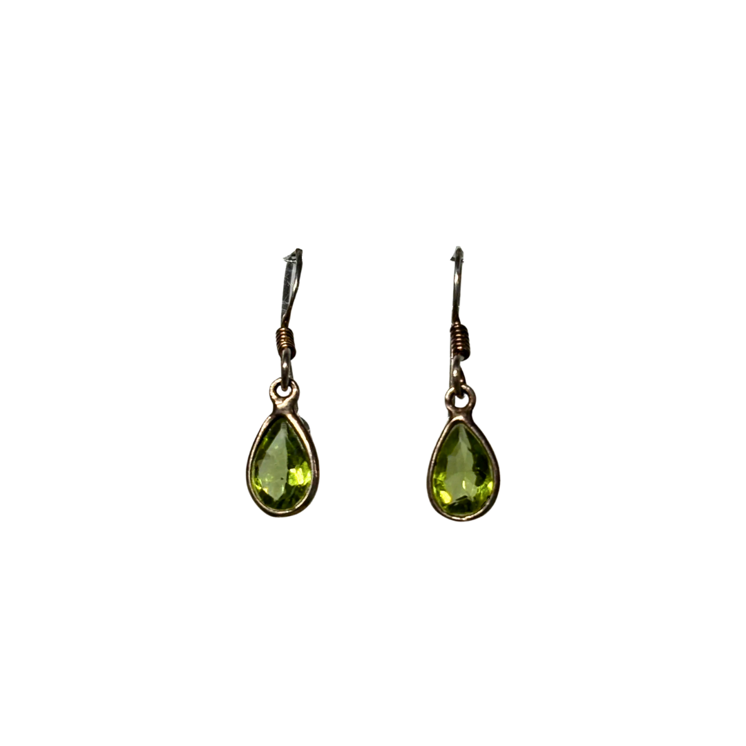 925 Peridot Dangling Earrings